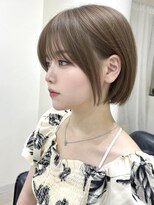 クレム 博多駅店(ChLem)&nbsp;丸みボブ　ベージュカラー　博多美容室
