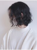 【松戸　テラカド】大人可愛いニュアンスボブパーマ黒髪