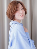 カバーヘア ブリス 志木南口駅前店(COVER HAIR bliss)&nbsp;オレンジベージュかきあげレイヤーショートボブX志木30代40代