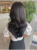 桑名ロングレイヤーカットハッシュカット透明感カラー重めロング