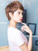 アニモフィオレンテ 大沢店(animo FIORENTE)&nbsp;+animo大沢+ベージュピンク×小顔ウルフショートレイヤーボブe