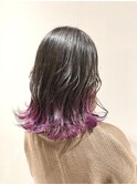 ダークグレージュ×パープルグラデーション