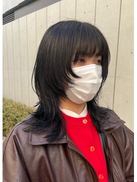 アクアオモテサンドウ(ACQUA omotesando) ＊ハイレイヤーウルフカット！黒髪ロングレイヤーウルフヘア