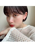 透明感暗髪×束感ショート×シースルーバング×フレンチガーリー