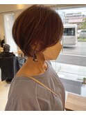 前下がりショート×ベージュ