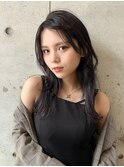 ロングレイヤーにラベンダーダークグレージュ