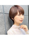 上品ショート/前髪あり/顔周りレイヤー