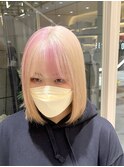 ストロベリーミルクカラー【立川】ブリーチ