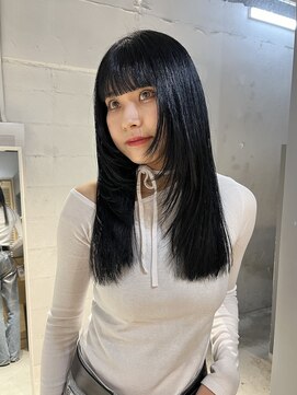 コフィー バイ メルト 吉祥寺(cofy by melt) 【中澤彩乃】顔まわりレイヤーロング黒髪透明感フルバング吉祥寺