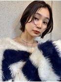 シアーカラー ショート 姫カット ダークアッシュ 魅力倍増カール