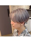 パープルシルバーカラー×センターパート