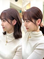 ミラリー トウキョウ(Mirareee Tokyo)&nbsp;20代30代40代◎前髪パーマ韓国風巻きくすみベージュお団子ヘア