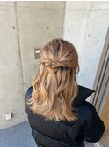20代30代ゆるふわ♪お呼ばれ大人っぽねじり編みハーフアップヘア