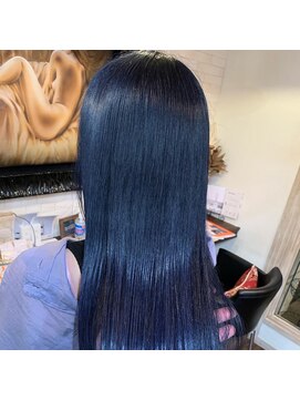 ボアップ 難波店(boappu) #ブリーチなし#ブルーブラック#ヘアカラー