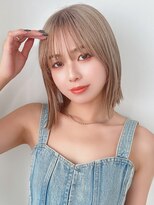 エステージ 鳳店(S-TAGE) 切りっぱなしボブ×ケアブリーチ×ストレート