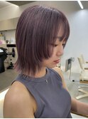 ボブレイヤー×ラベンダーブラウン