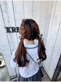 ヘアメ☆編み込みツインテール