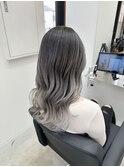 バレイヤージュ×ホワイトグレー