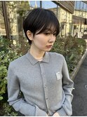 透明感カラー ボブ 前髪 ショート カラー ブリーチ&ダブルカラー