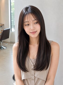 バグズ(Baguz) 艶髪ストレート小顔シースルー前髪透明感ダークブラウン美髪セミ