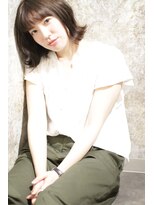 ティエラプラス(Tierra＋)&nbsp;王道の外ハネ艶髪ボブ 切りっぱなし 黒髪暗髪ブラウン