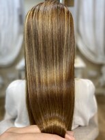 ブレスヘアーデザイン(BLESS HAIR DESIGN)&nbsp;ハイライト×ブリーチでもツヤツヤ縮毛矯正