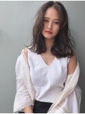 ラベンダーグレージュ_厚めバングローライトアッシュブラウン