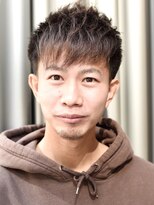 メリケンバーバーショップ コウベ(MERICAN BARBERSHOP KOBE)&nbsp;スーツ短髪ツーブロック束感モテる黒髪シークレットパーマ