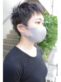 bibito ハイトーンアッシュ　刈り上げショート　レザーカット
