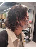 メンズミディアム　ミディアムパーマ　緩めパーマ