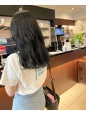 ＊ブルーブラック 暗髪 セミロング 三宮美容室 神戸