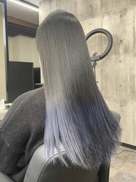 スターズ 川越店(STARS) グラデーションカラー　シルバー×ブルー