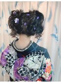 振袖着付けとヘアセット