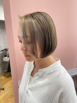 カームバイリコ 学芸大学(calm by liko) 前髪/マチルダボブ/ピンクベージュ/インナーグレージュ/学芸大学