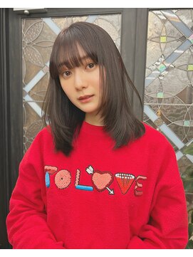 ブリンク(blink) オリーブブラウンフェイスレイヤーフルバング