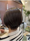 大人キレイめな丸みショートボブ