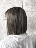シークレットハイライト/寒色カラー/グレージュ/ブリーチ/朝霞