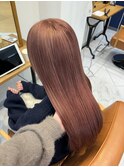 20代30代40代ピンクアッシュ髪質改善カラー艶感ストレート