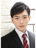 メンズビジネスマッシュ清潔感好印象黒髪