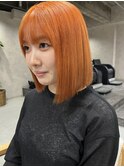 ★美髪イメチェン愛されボブオレンジカラーニュアンスカラー