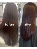 【髪質改善】before→after/アッシュバイオレット/美髪