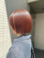 ラウレア(LAULEA)&nbsp;ボブカット/切りっぱなしボブ/オレンジカラー/ブリーチなし/小顔