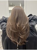 レイヤーカット 白髪ぼかし ハイライト ケアブリーチ 髪質改善