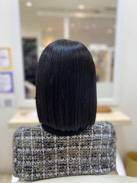 ユニティ 橋本店 黒髪艶重視のまとまり美髪ミディ【橋本/髪質改善/白髪染め】