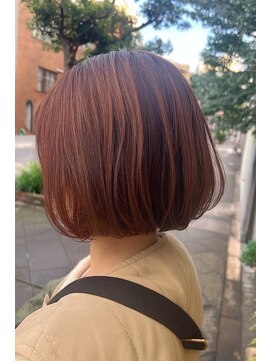 エマ 浦上駅前店(EMMA) まるみボブ×オレンジベージュ