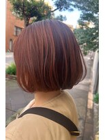 エマ 浦上駅前店(EMMA) まるみボブ×オレンジベージュ
