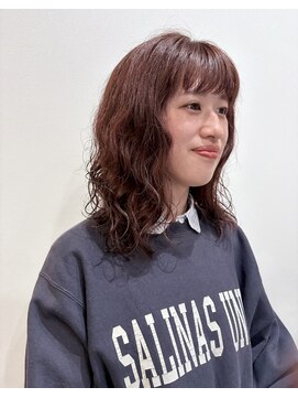 スリー バイ ザサロンフジサワ(THREE by the salon fujisawa) ピンク紫カラー×パーマ