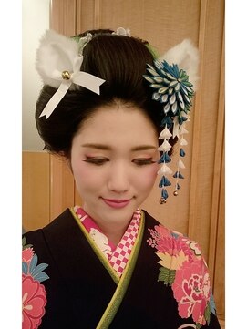 成人式日本髪 ネコ耳スタイル L アムールマヤのヘアカタログ ホットペッパービューティー