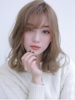 アグ ヘアー ケイブ かほく店(Agu hair cave)&nbsp;《Agu hair》ふんわりウザバング×ベージュカラー