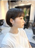 大人かわいい耳かけ丸みショートボブ20代30代40代髪型